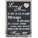 Tekstbord Mama liefste...